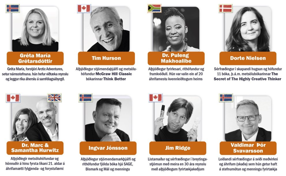 Fyrirlesarar á námsstefnunni „Breytingar og forystufærni framtíðar“